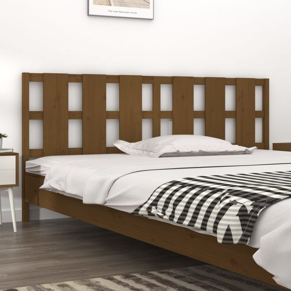 Vidaxl Čelo postele, medovo hnedé, 205,5x4x100 cm, borovicové drevo